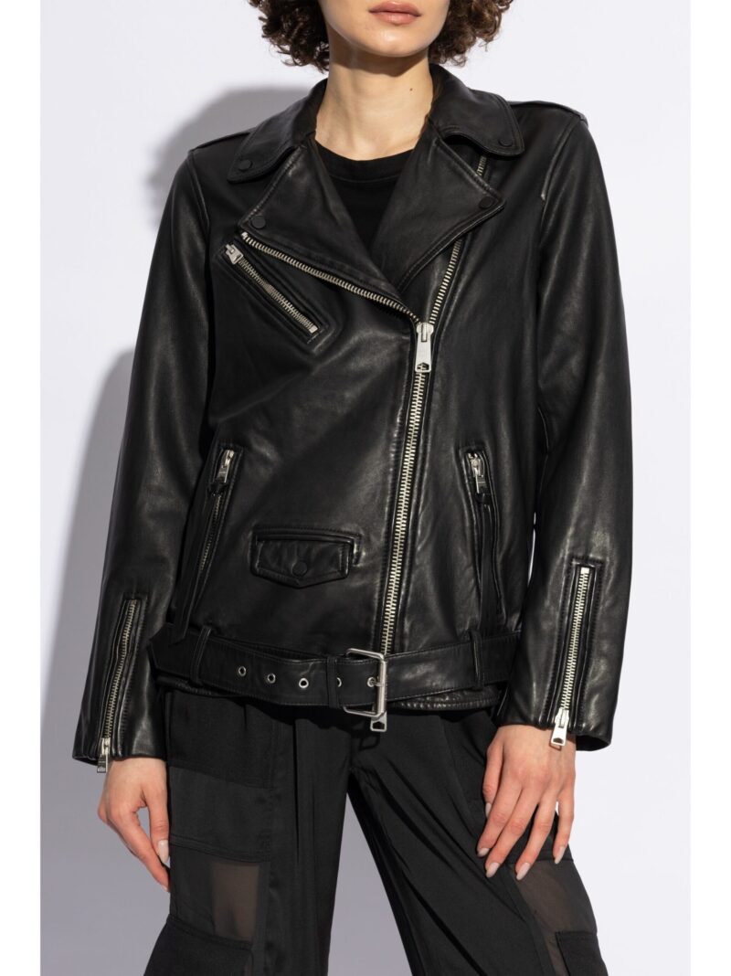 Porsche Black Sheepskin Biker Jacket | Luxury Women’s Jacket - Image 3