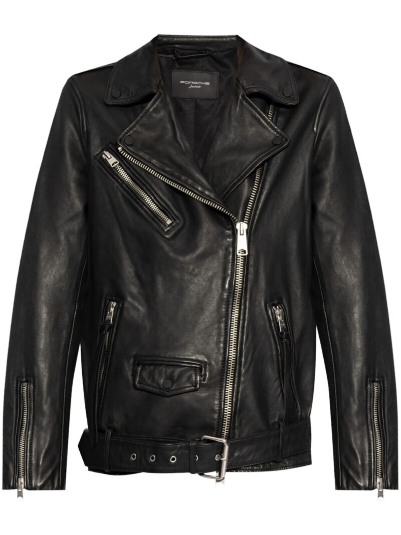 Porsche Black Sheepskin Biker Jacket | Luxury Women’s Jacket